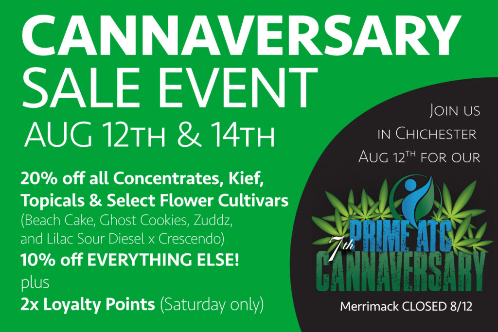 Graphic promoting our Cannaversay Sale event in August 2023.