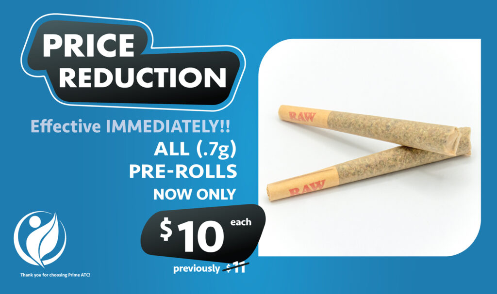 Graphic showing the immediate price reduction of GraniteLeaf PreRolls now only $10 each.