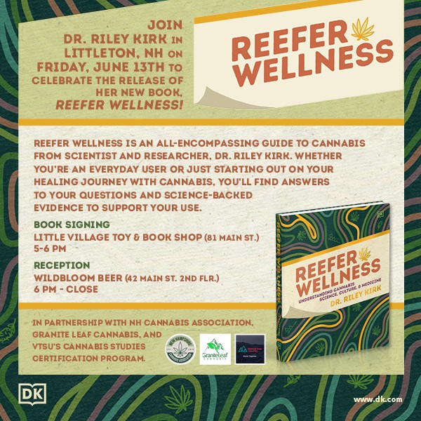Reefer Wellness book release celebration graphic, June 13 in Littleton