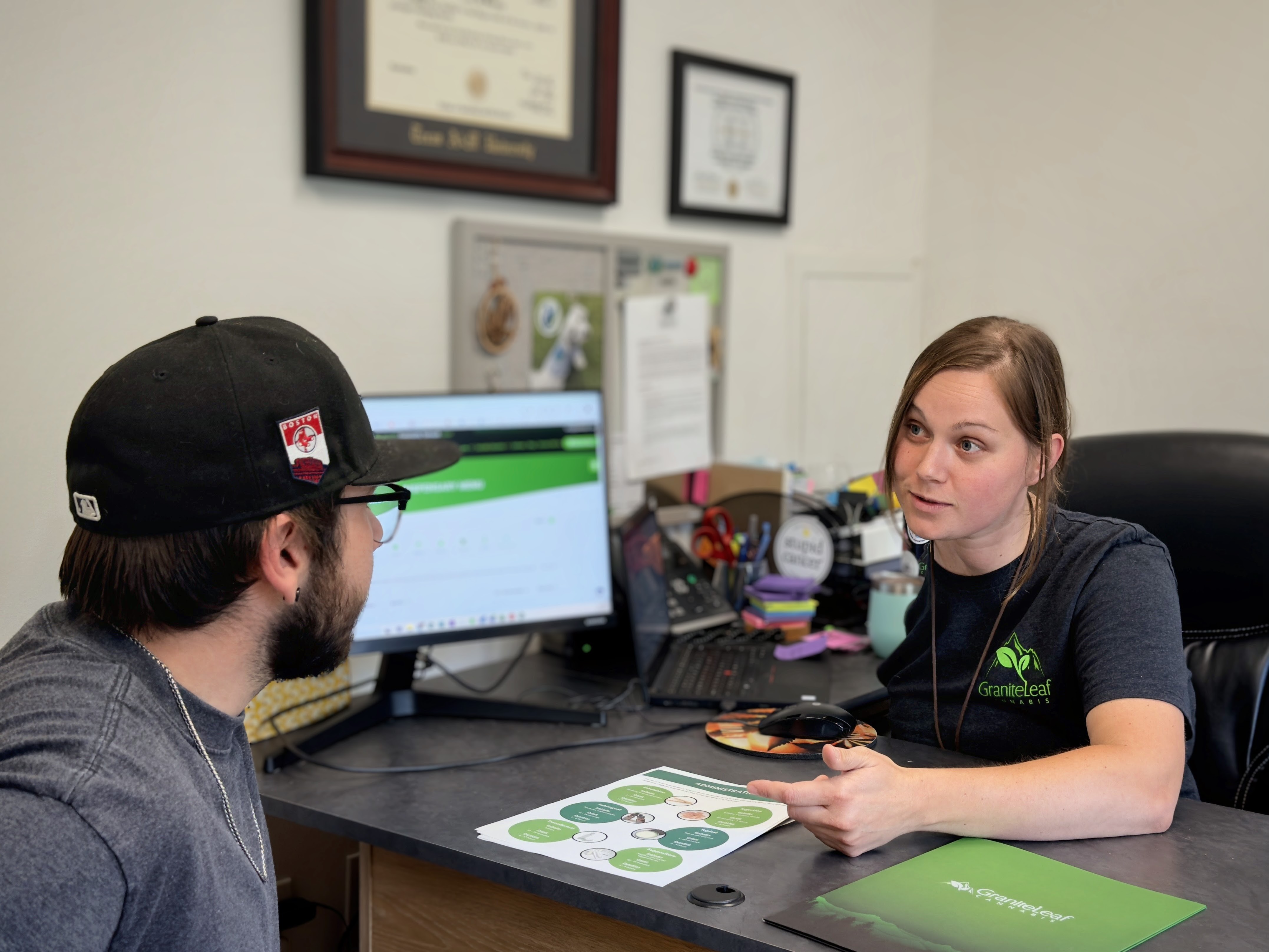 Consultation in Alicia's office