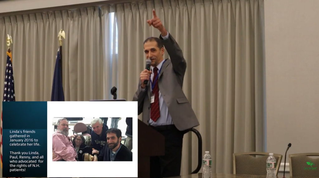 Patients, NOT Criminals -- screenshot from video at NH Cannabis Conference