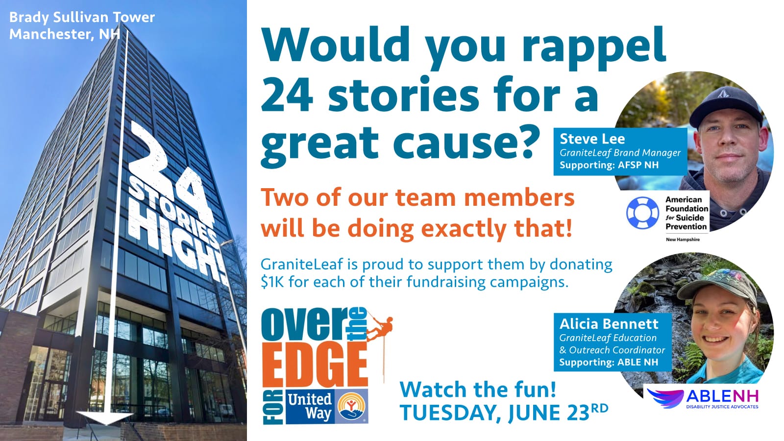 Alicia and Steve are going "Over the Edge"!