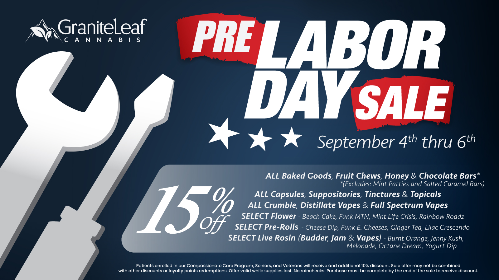 Pre-Labor Day Sale details